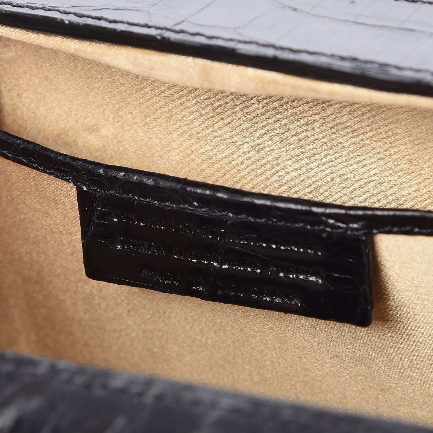Nancy Gonzalez Crocodile Box Clutch Black Gold 7 of 8