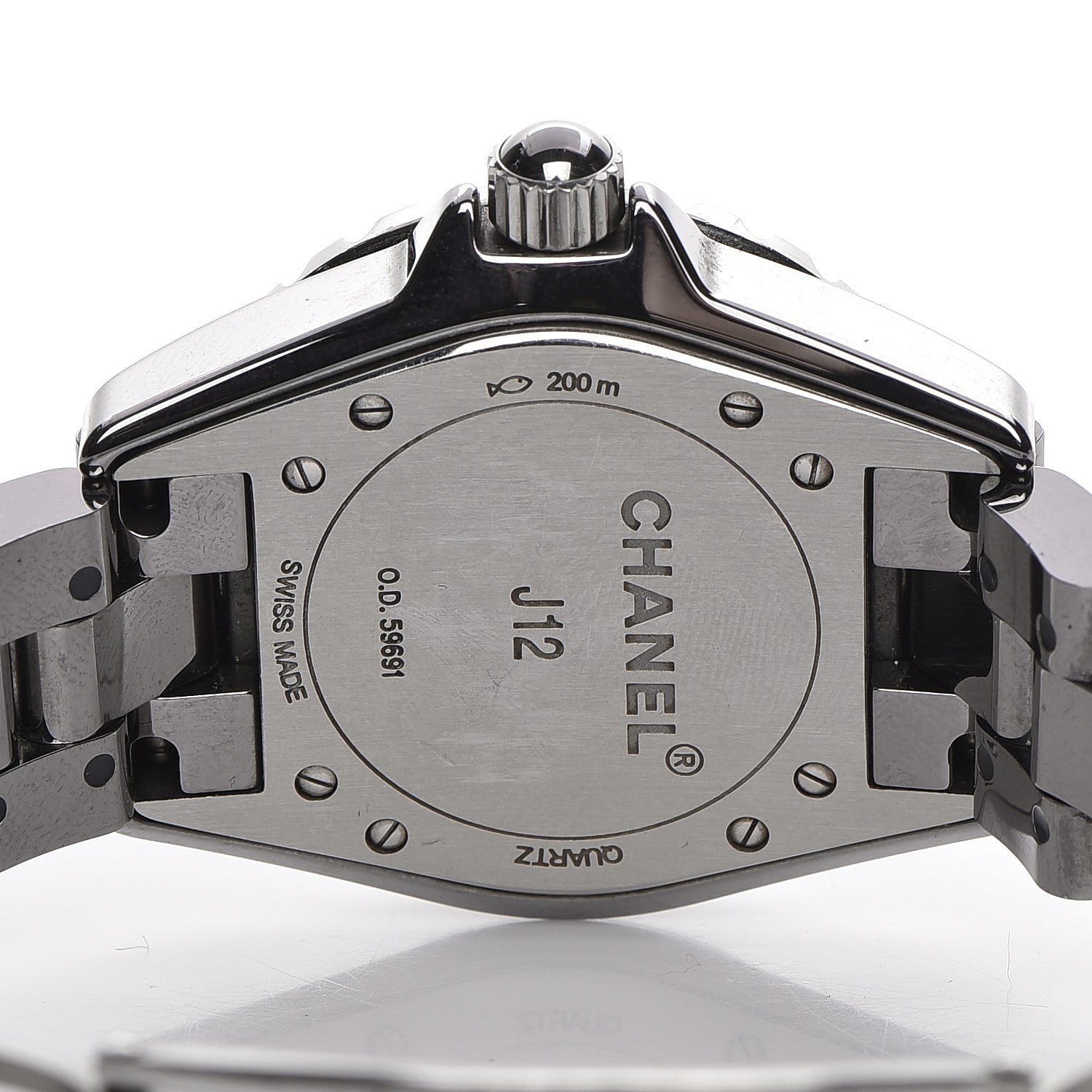 Chanel Titanium Ceramic Diamond 33mm J12 Quartz Watch 4 of 6