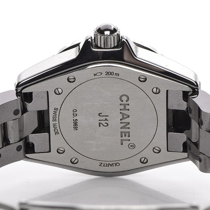 Chanel Titanium Ceramic Diamond 33mm J12 Quartz Watch 4 of 6