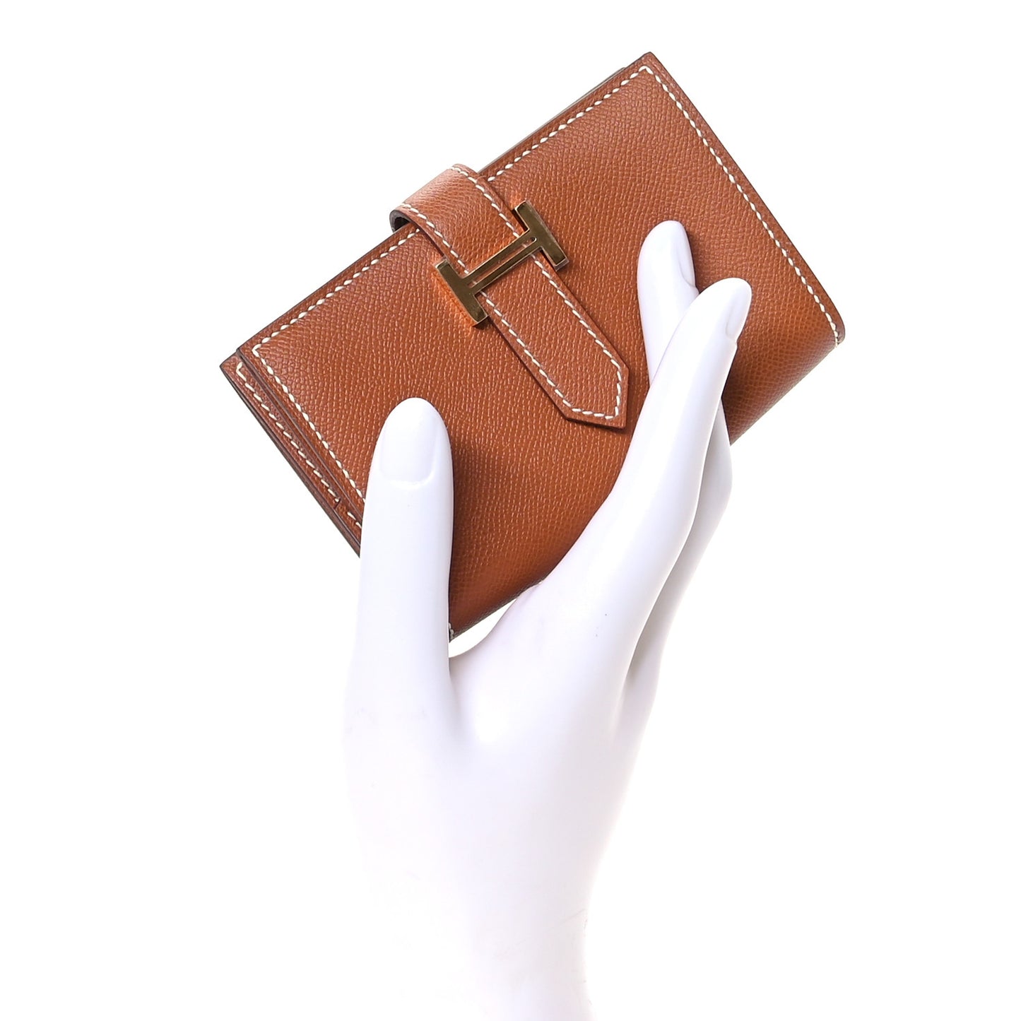 Madame Calfskin Mini Bearn Wallet Gold