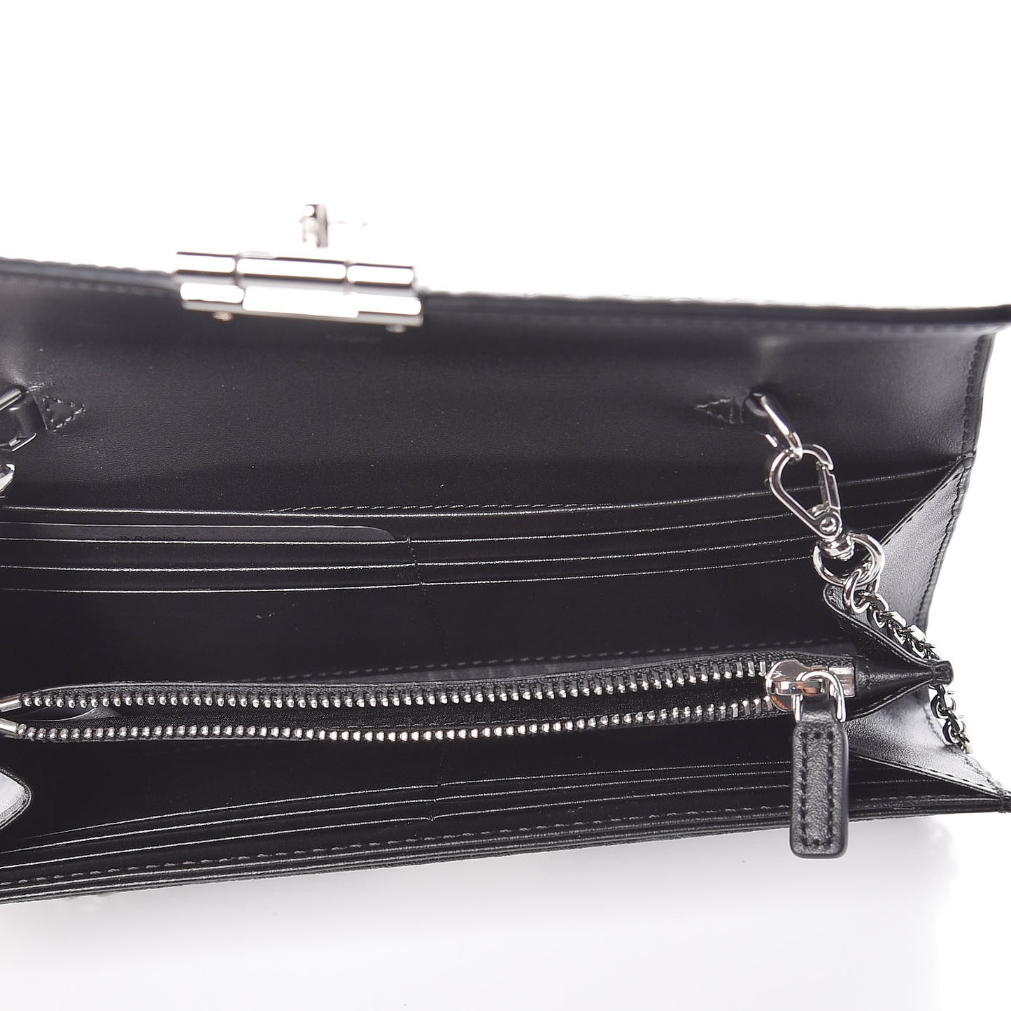 Visetos Large Patricia Wallet On Chain Black