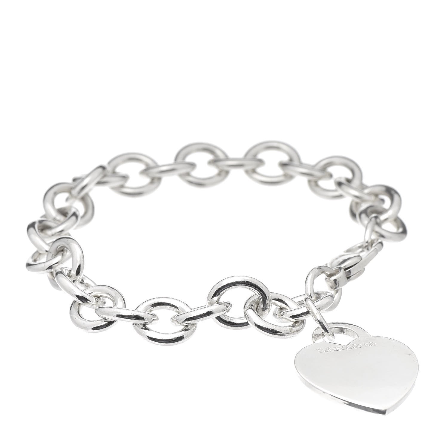 Tiffany Sterling Silver Heart Tag Charm Bracelet 1 of 5