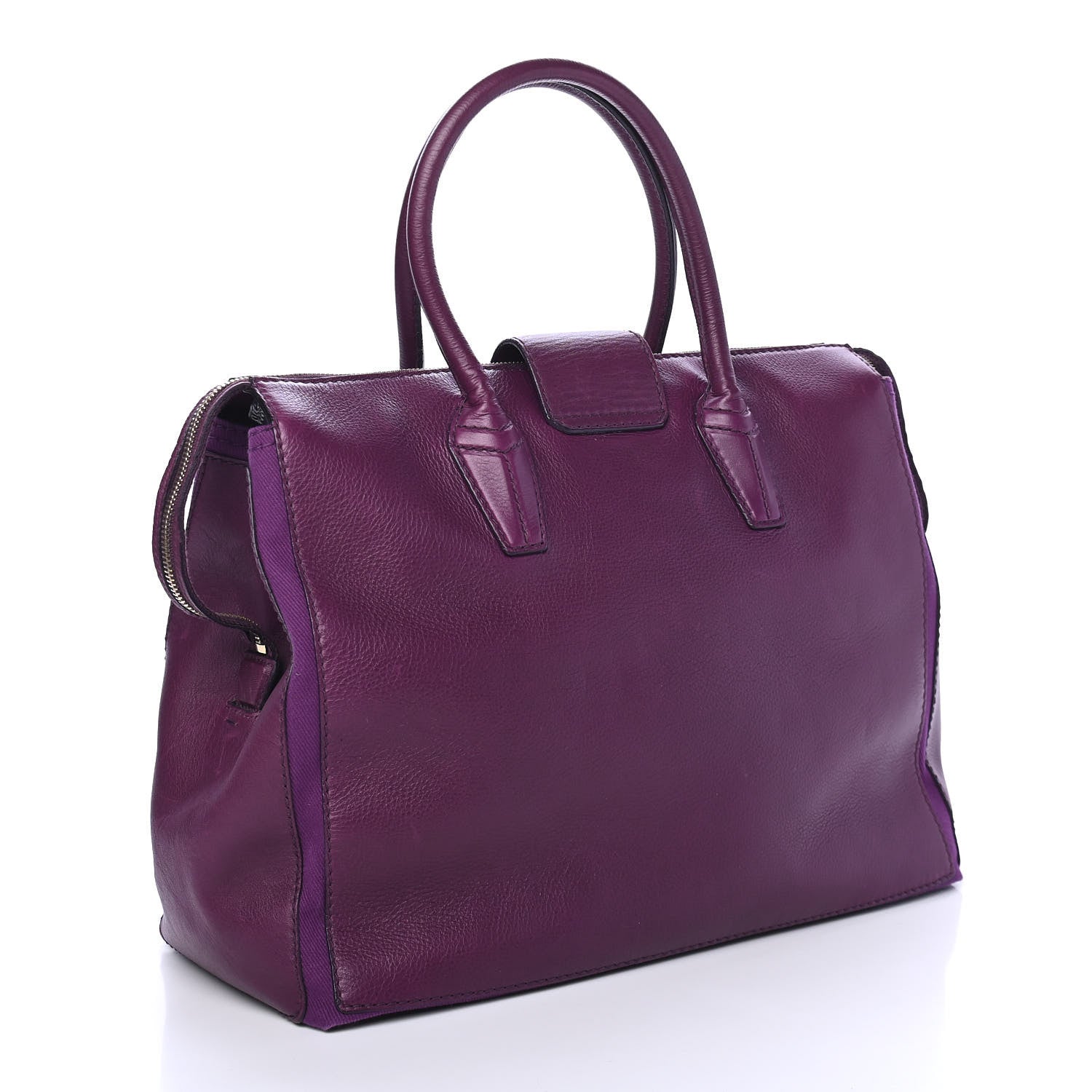 Saint Laurent Calfskin Suede Medium Travel Muse Two Cabas Purple 2 of 4