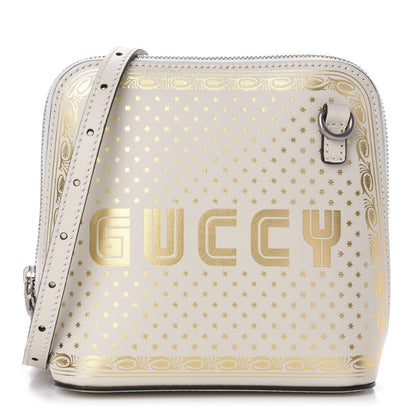 Gucci X SEGA Calfskin GUCCY Stars Mini Dome Shoulder Bag Mystic White Gold 1 of 11