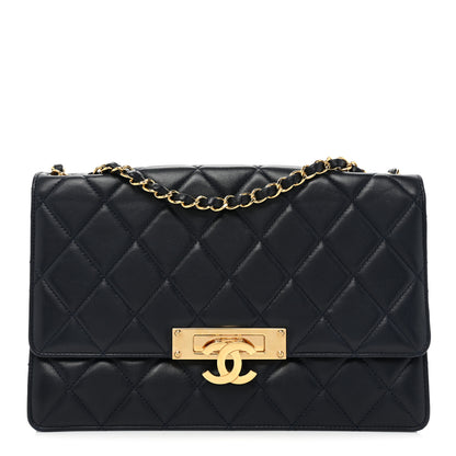 Chanel Lambskin Quilted Large Golden Class Flap Navy 1 of 15