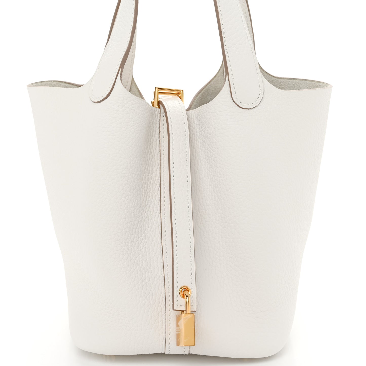Taurillon Clemence Picotin Lock 18 PM Gris Pale