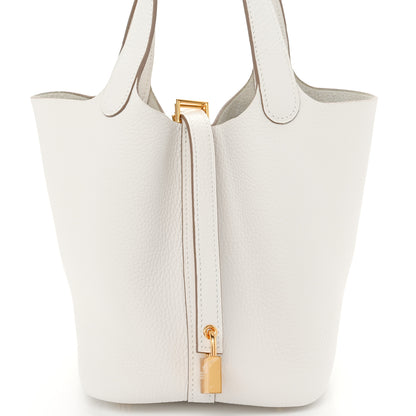 Hermes Taurillon Clemence Picotin Lock 18 PM Gris Pale 8 of 11