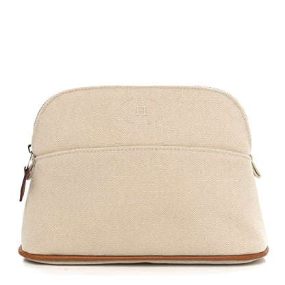 Hermes Cotton Canvas Mini Bolide Travel Cosmetic Pouch Naturel 1 of 9