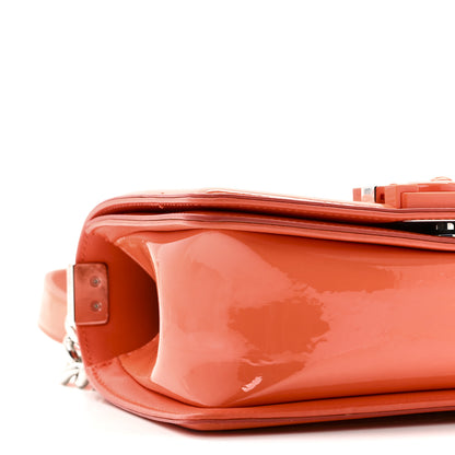 Chanel Patent Calfskin Quilted Small Plexiglass Boy Flap Orange 9 of 10