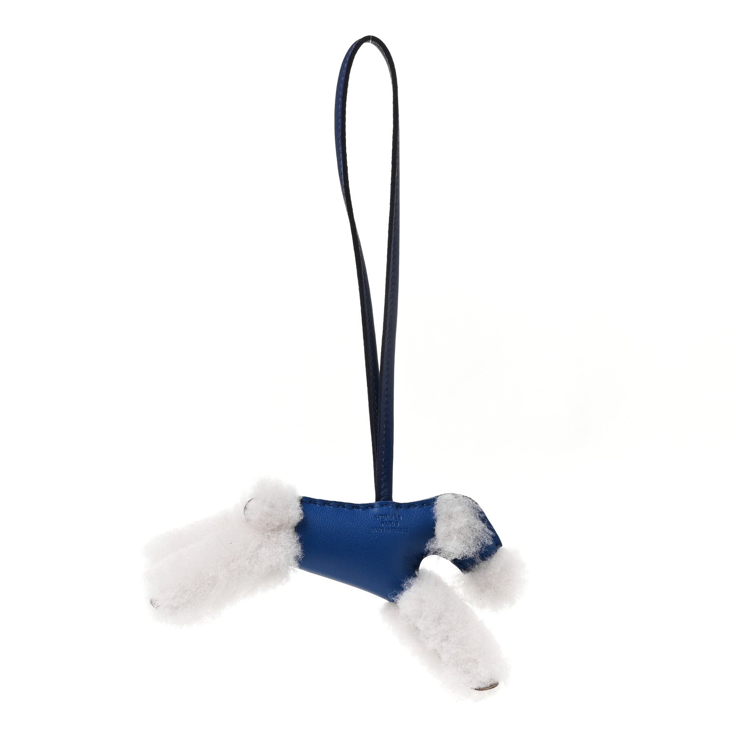 Hermes Milo Lambskin Shearling Budy Charm Bleu Saphir 2 of 4