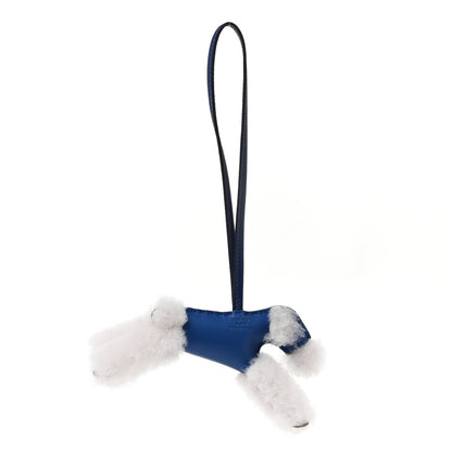 Hermes Milo Lambskin Shearling Budy Charm Bleu Saphir 2 of 4