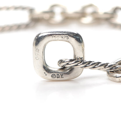 David Yurman Sterling Silver 18K Yellow Gold Cable Heart Figaro Necklace 4 of 4