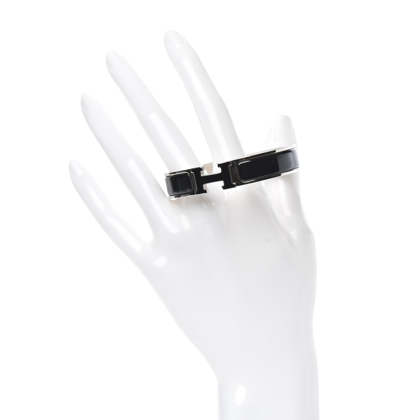 Enamel Narrow Clic Clac H Bracelet PM Black