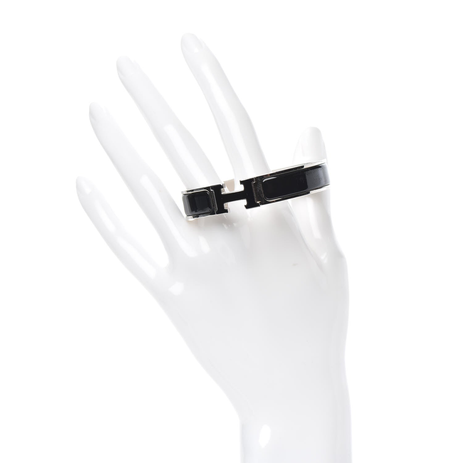 Hermes Enamel Narrow Clic Clac H Bracelet PM Black 2 of 5