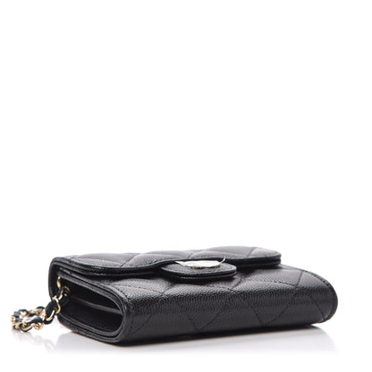 Chanel Caviar Quilted Flap Card Holder On Chain Black 4 of 9