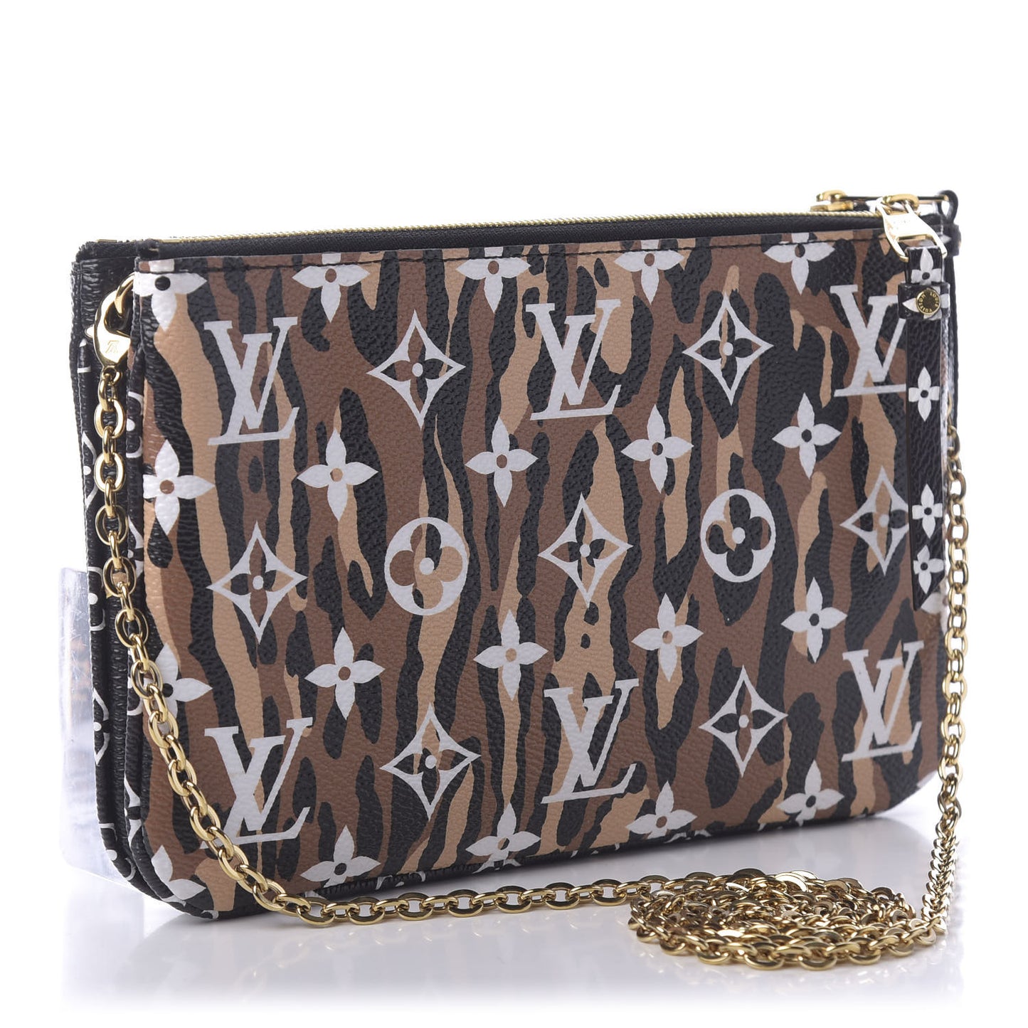 Monogram Giant Jungle Pochette Double Zip Black