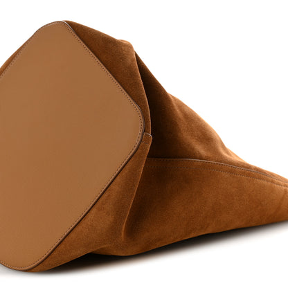 Loewe Suede Calfskin Medium Pebble Bucket Bag Tobacco 10 of 11