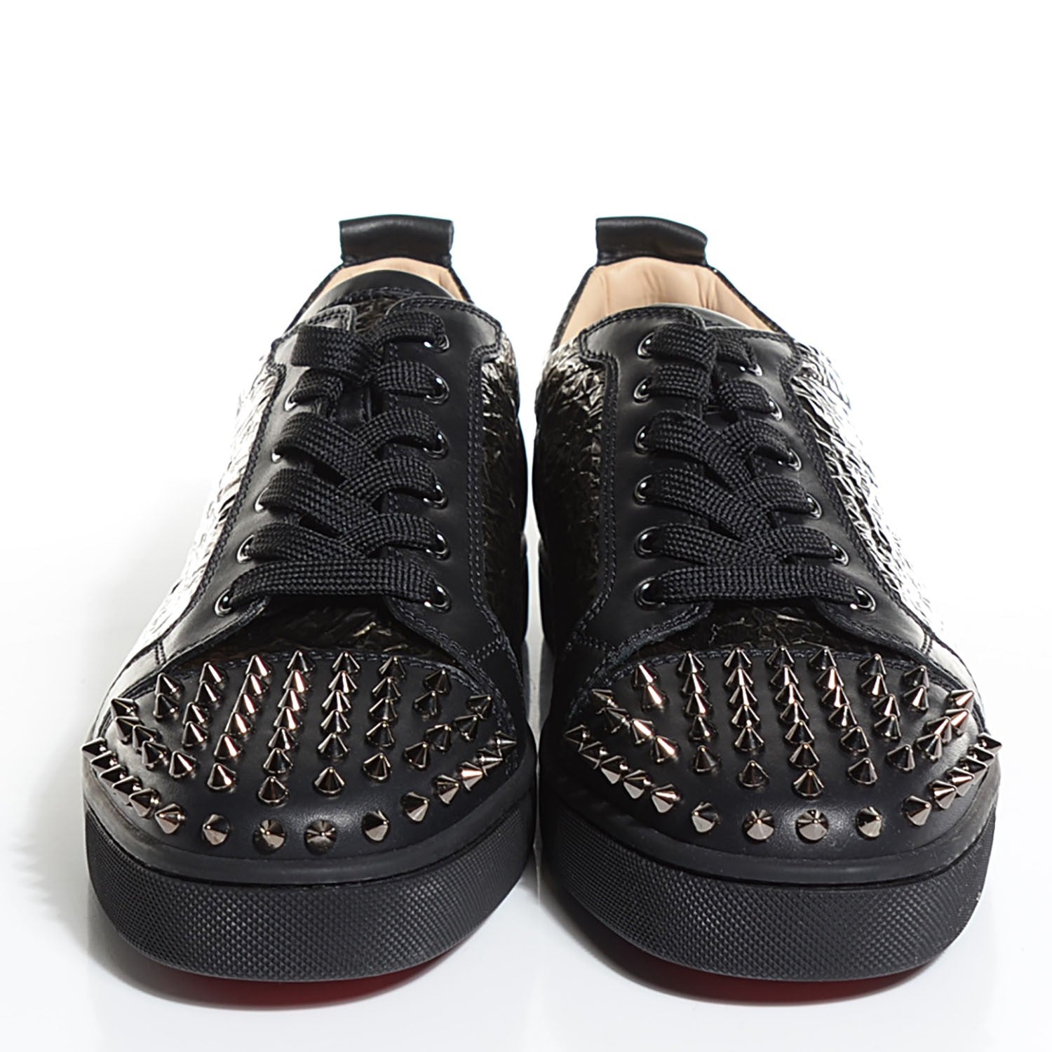 Christian Louboutin Mens Calfskin Louis Spikes Flat Sneakers 43.5 Black 2 of 5
