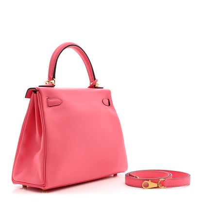 Hermes Swift Kelly Retourne 25 Rose Azalee 3 of 11