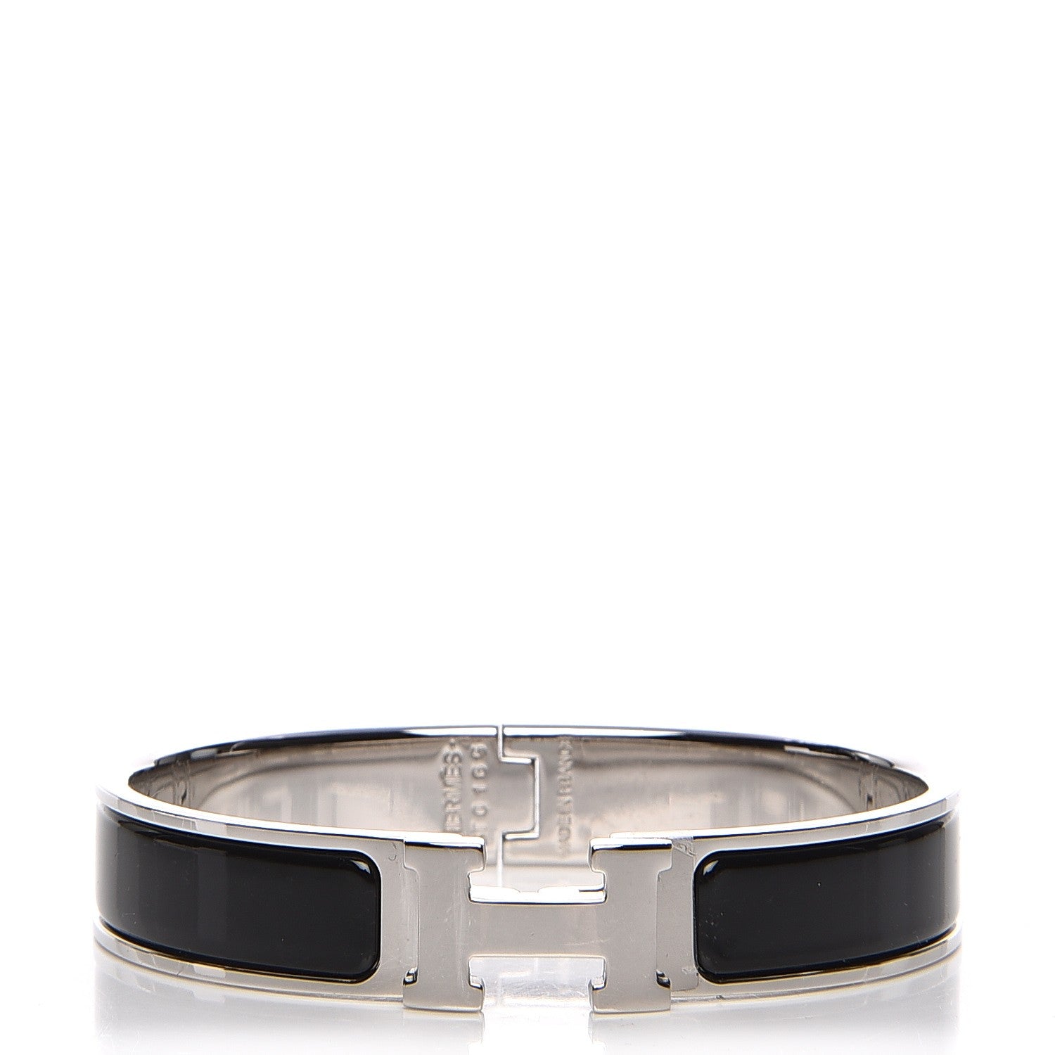 Hermes Enamel Narrow Clic Clac H Bracelet GM Black 1 of 6