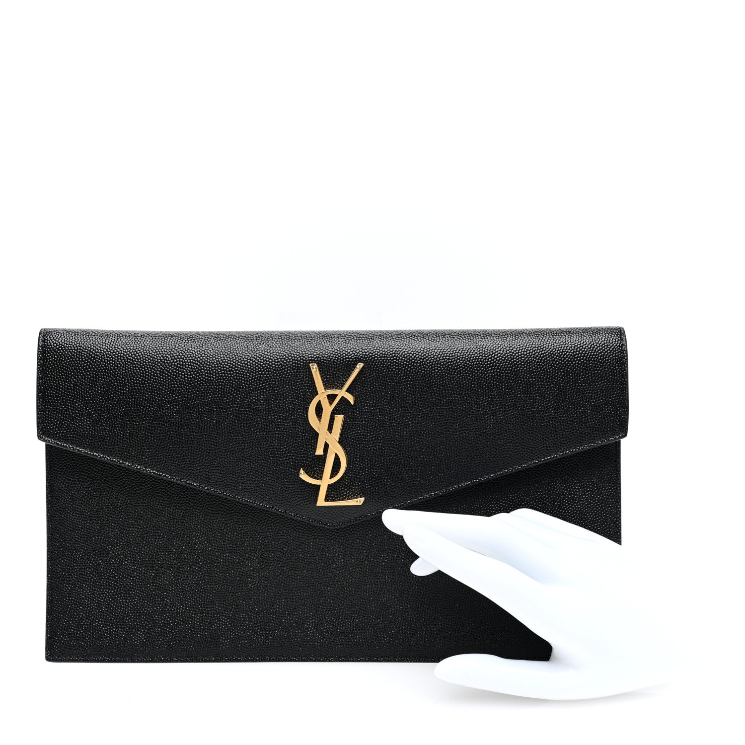 Saint Laurent Grain De Poudre Uptown Pouch Black 2 of 6