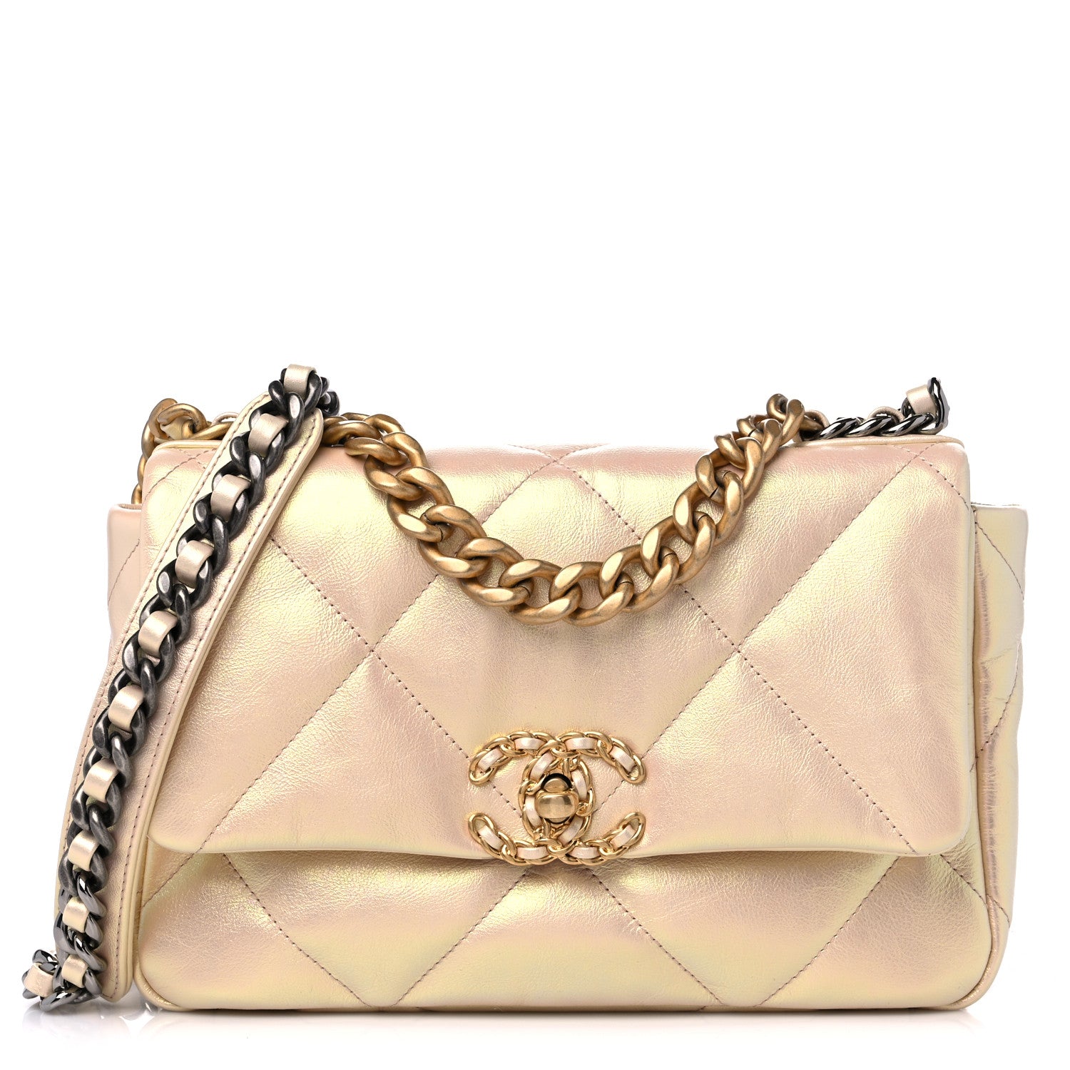 Chanel Iridescent Lambskin Quilted Medium Chanel 19 Flap Pink 1 of 11