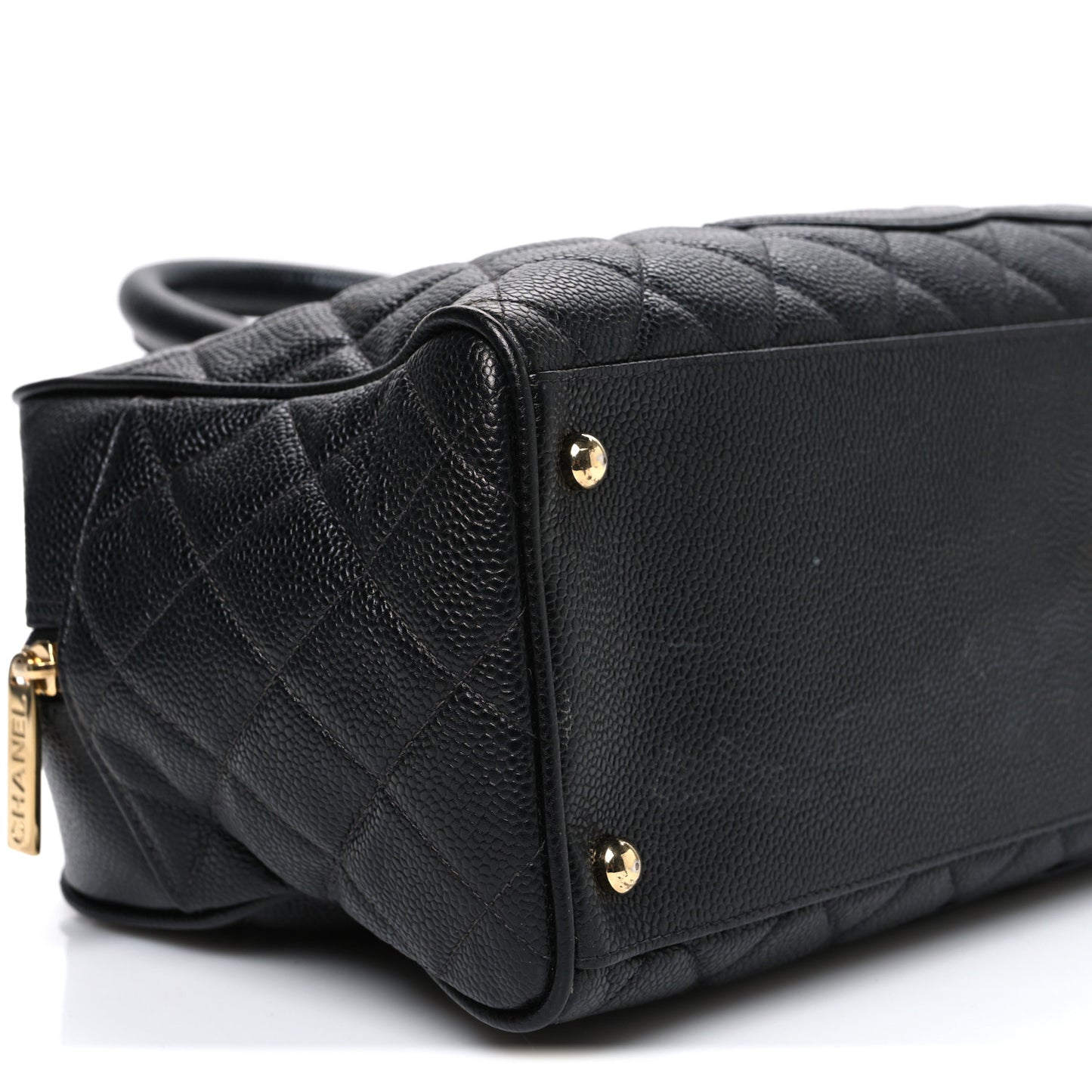 Caviar Quilted Large Bowler Black