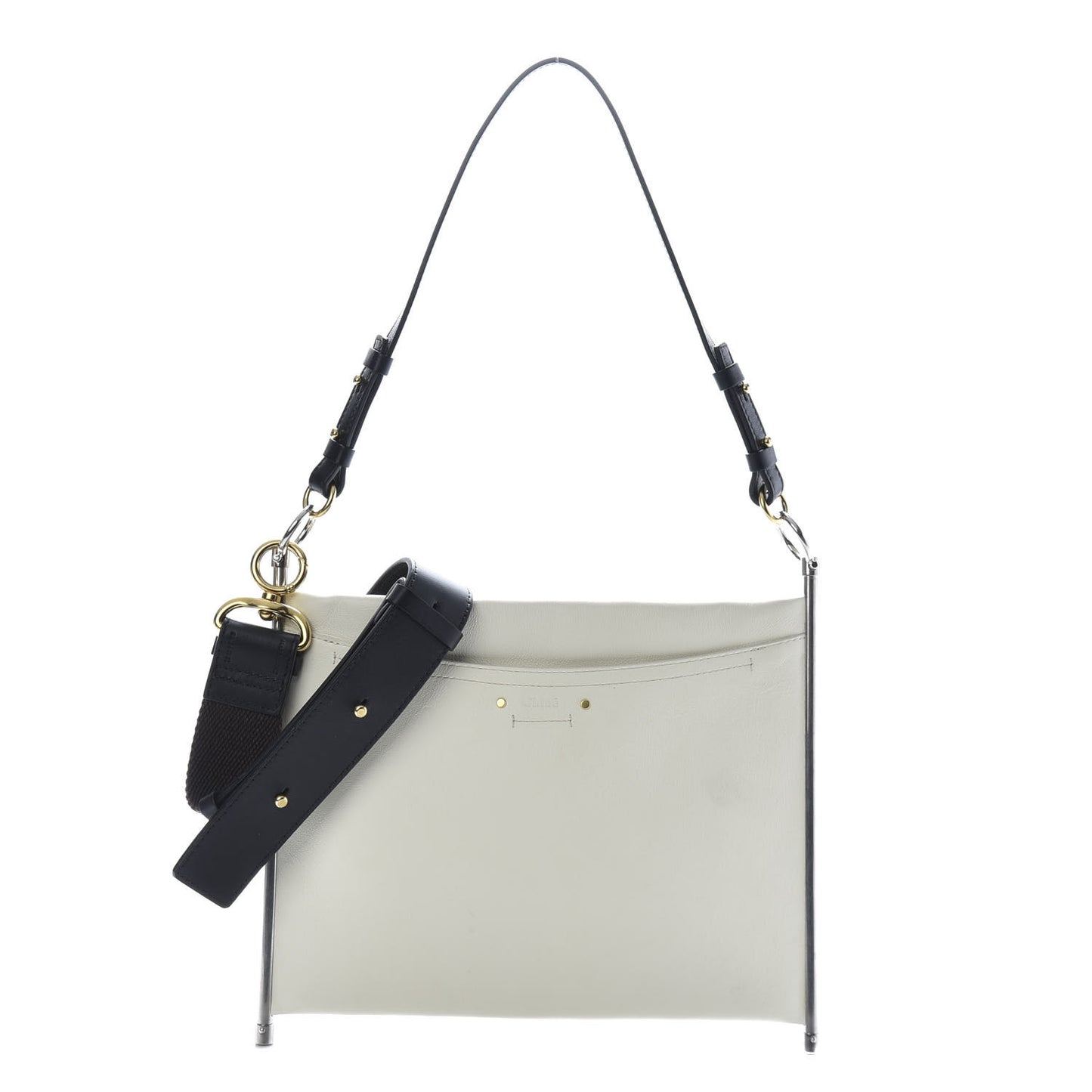 Smooth Calfskin Medium Roy Clutch Natural White