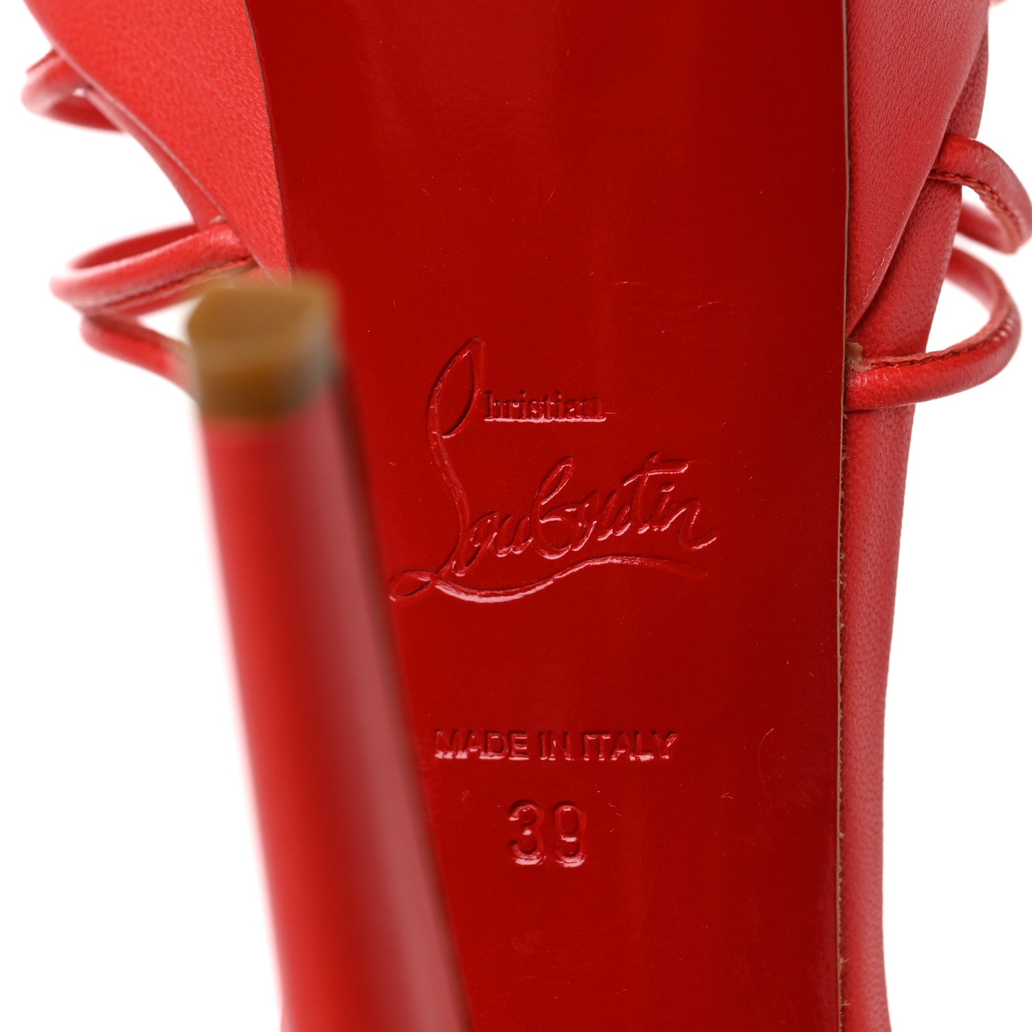 Christian Louboutin Nappa Disco Lilou 120 Sandals 39 Corail 6 of 9