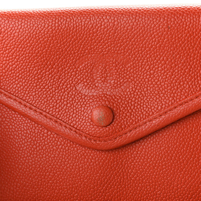 Chanel Caviar Perforated Drawstring CC Bag Black Orange 12 of 13