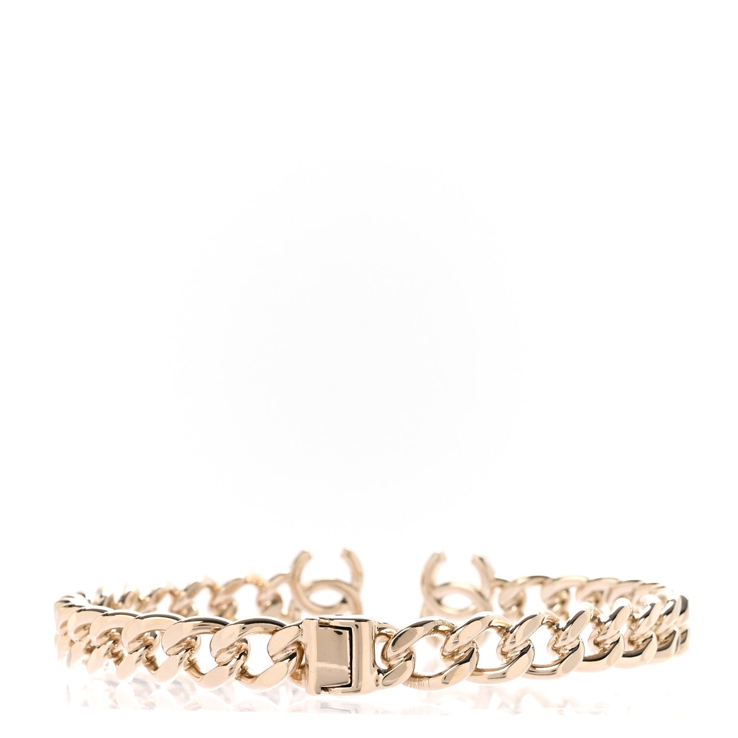 Metal CC Chain Link Choker Necklace M Gold