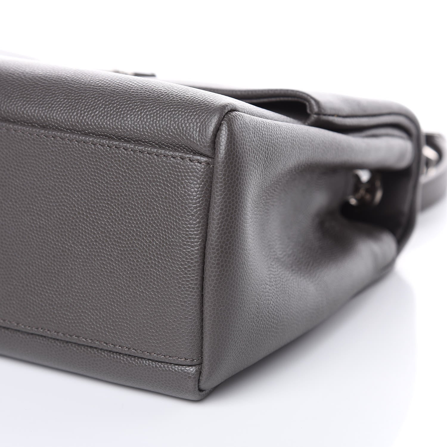 Saint Laurent Grain De Poudre Medium West Hollywood Monogram Fold-Over Earth 8 of 8