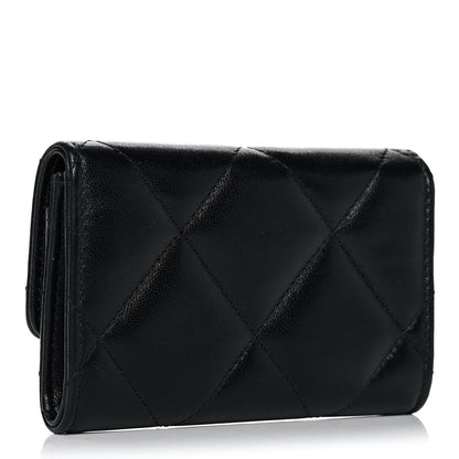 Chanel Lambskin Quilted Chanel 19 Flap Card Holder Black 3 of 12