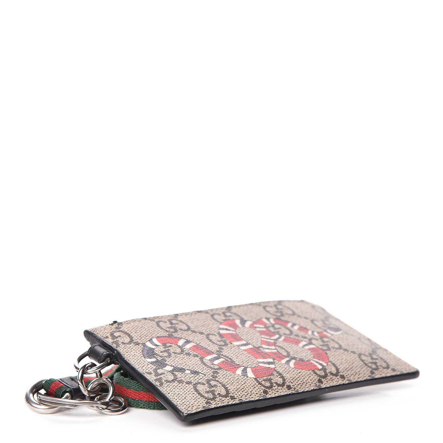 Gucci GG Supreme Monogram Kingsnake Lanyard Coin Case Card Holder 4 of 9