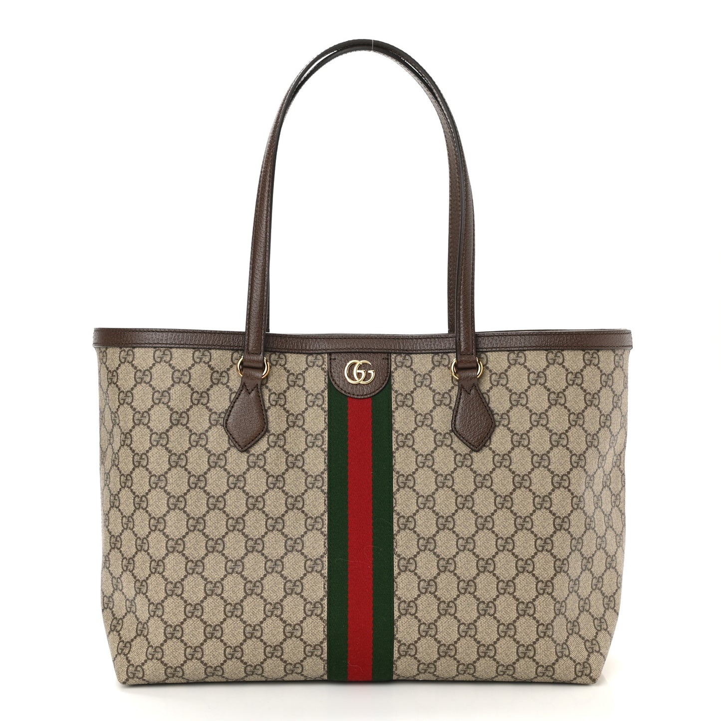 GG Supreme Monogram Medium Ophidia Shopping Tote Brown