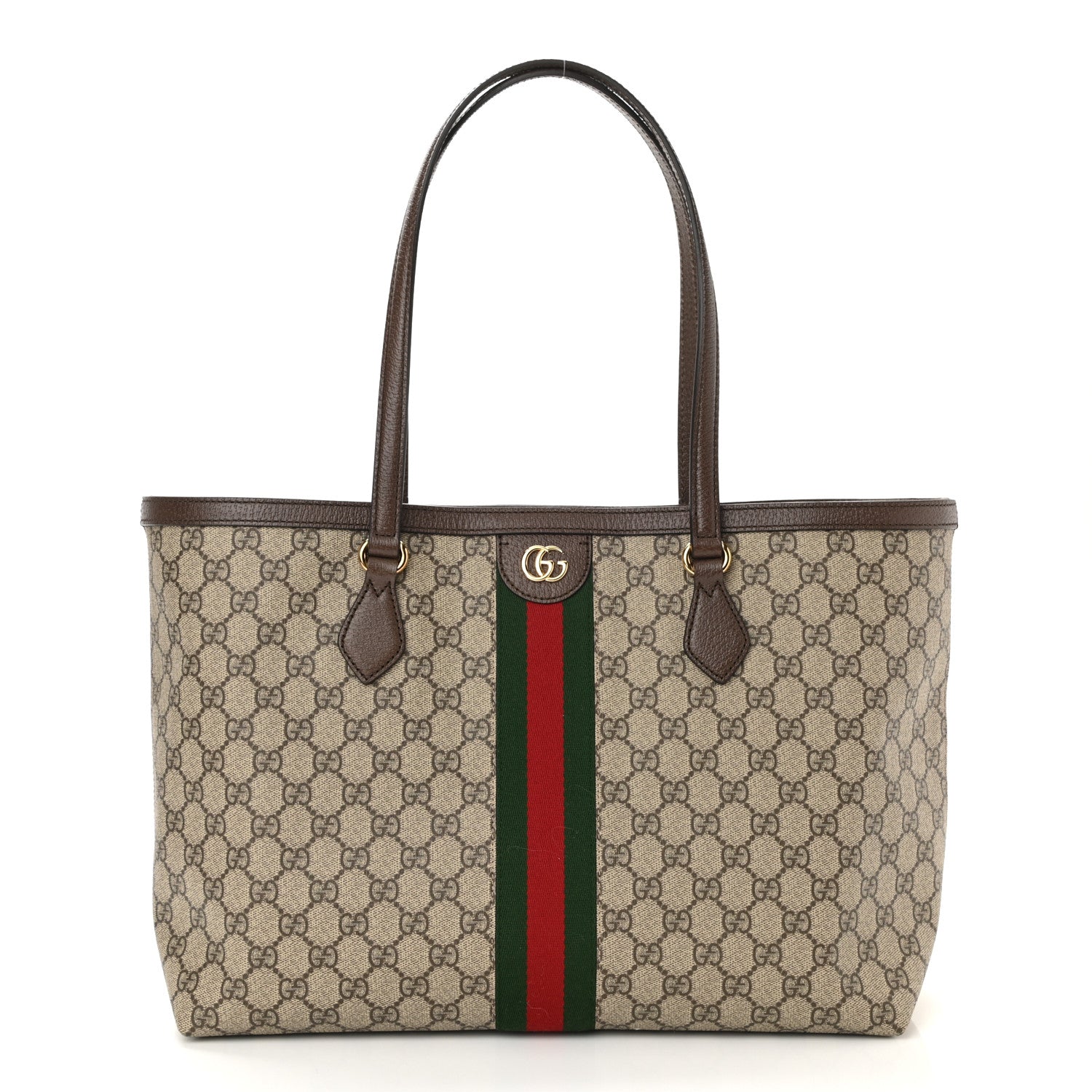 Gucci GG Supreme Monogram Medium Ophidia Shopping Tote Brown 1 of 10