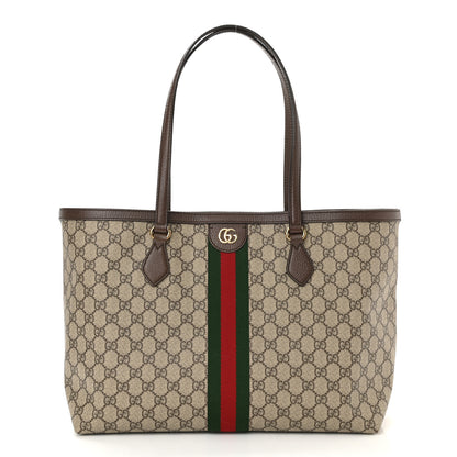 Gucci GG Supreme Monogram Medium Ophidia Shopping Tote Brown 1 of 10