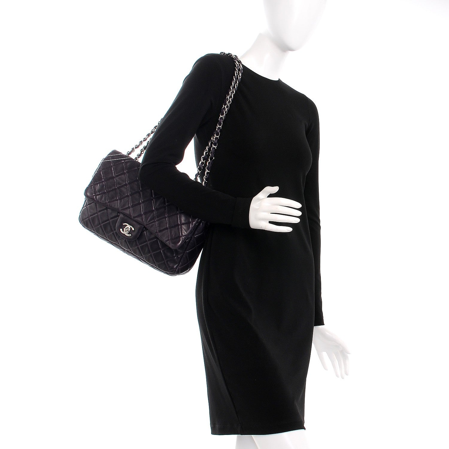 Chanel Lambskin Quilted Jumbo Single Flap Dark Purple 3 of 9