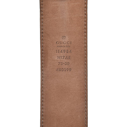 Gucci Calfskin Web Interlocking G Belt 75 30 Navy 4 of 6