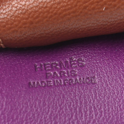 Hermes Milo Lambskin Grigri Rodeo Horse Bag Charm MM Anemone Bleu Izmir Fauve 3 of 3