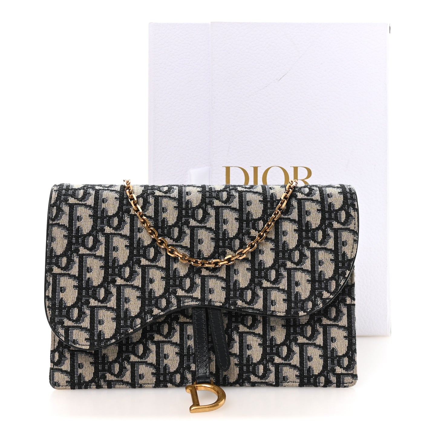 Oblique Saddle Chain Pouch Blue