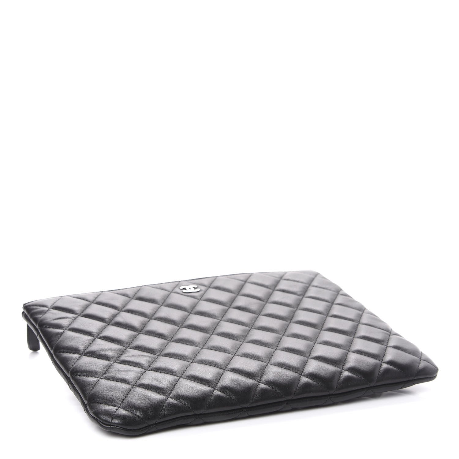 Chanel Lambskin Quilted Large Cosmetic Case Black 4 of 8