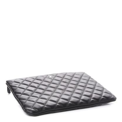 Chanel Lambskin Quilted Large Cosmetic Case Black 4 of 8