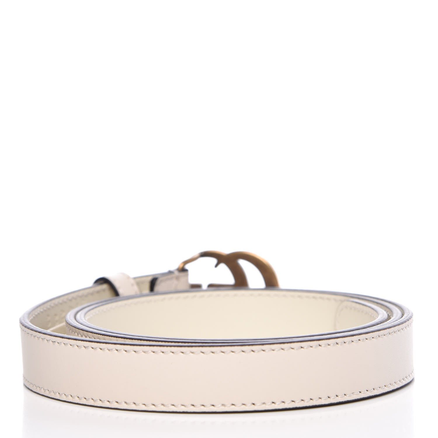 Gucci Calfskin Double G 20mm Belt 85 34 Mystic White 3 of 6