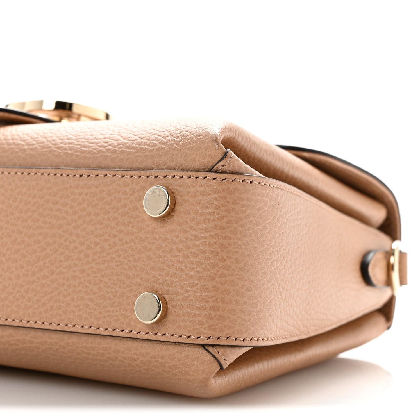 Dollar Calfskin Interlocking G Top Handle Shoulder Bag Camelia
