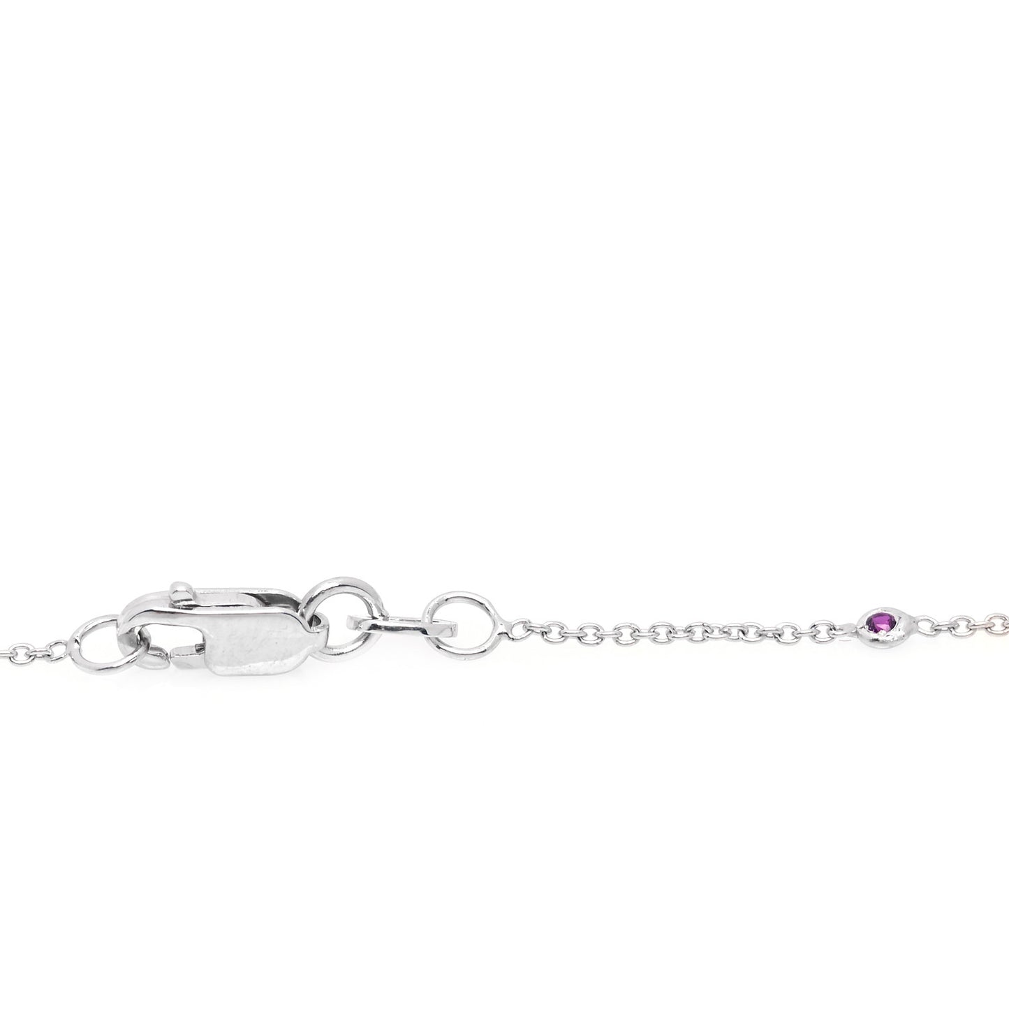 18K White Gold Diamond .10ct Diamonds by the Inch Pendant Necklace