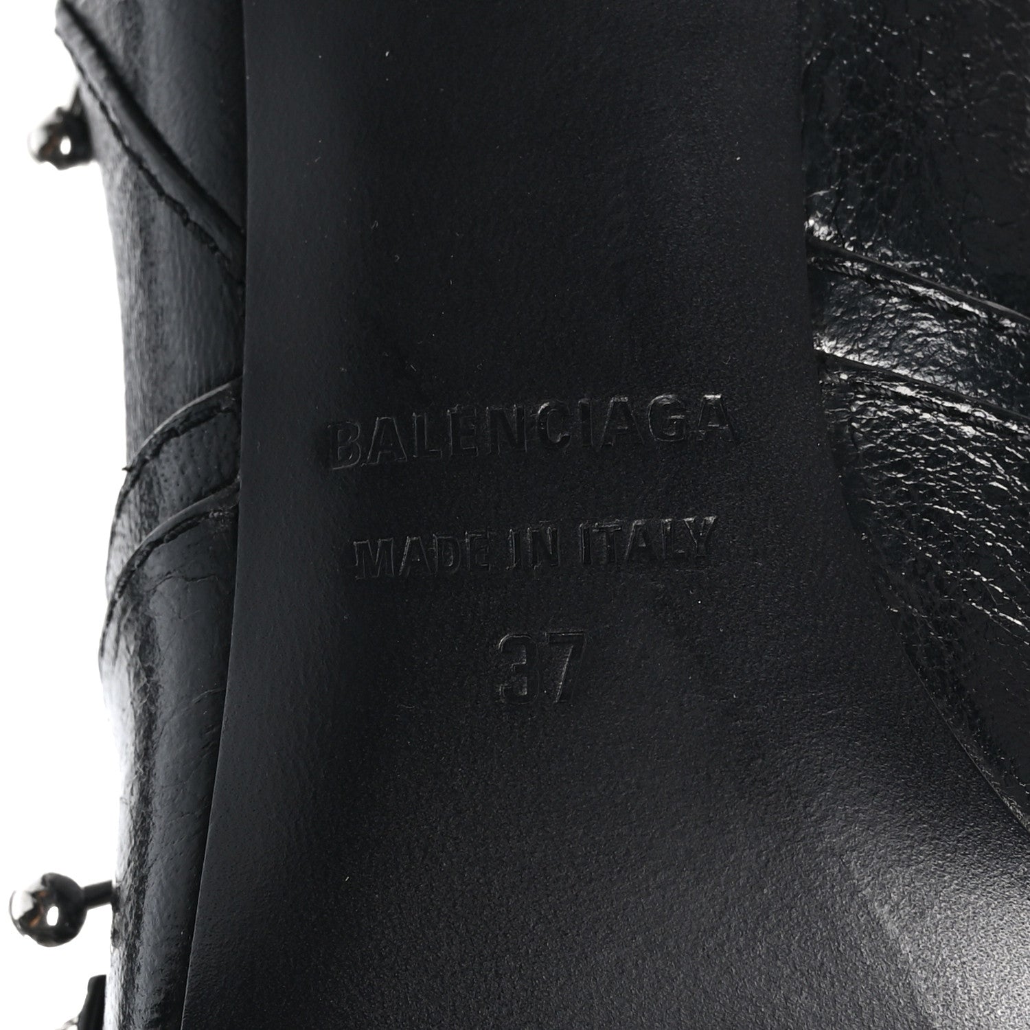 Balenciaga Agneau Arena Piercing Cagole 90mm Boots 37 Black Silver 7 of 8