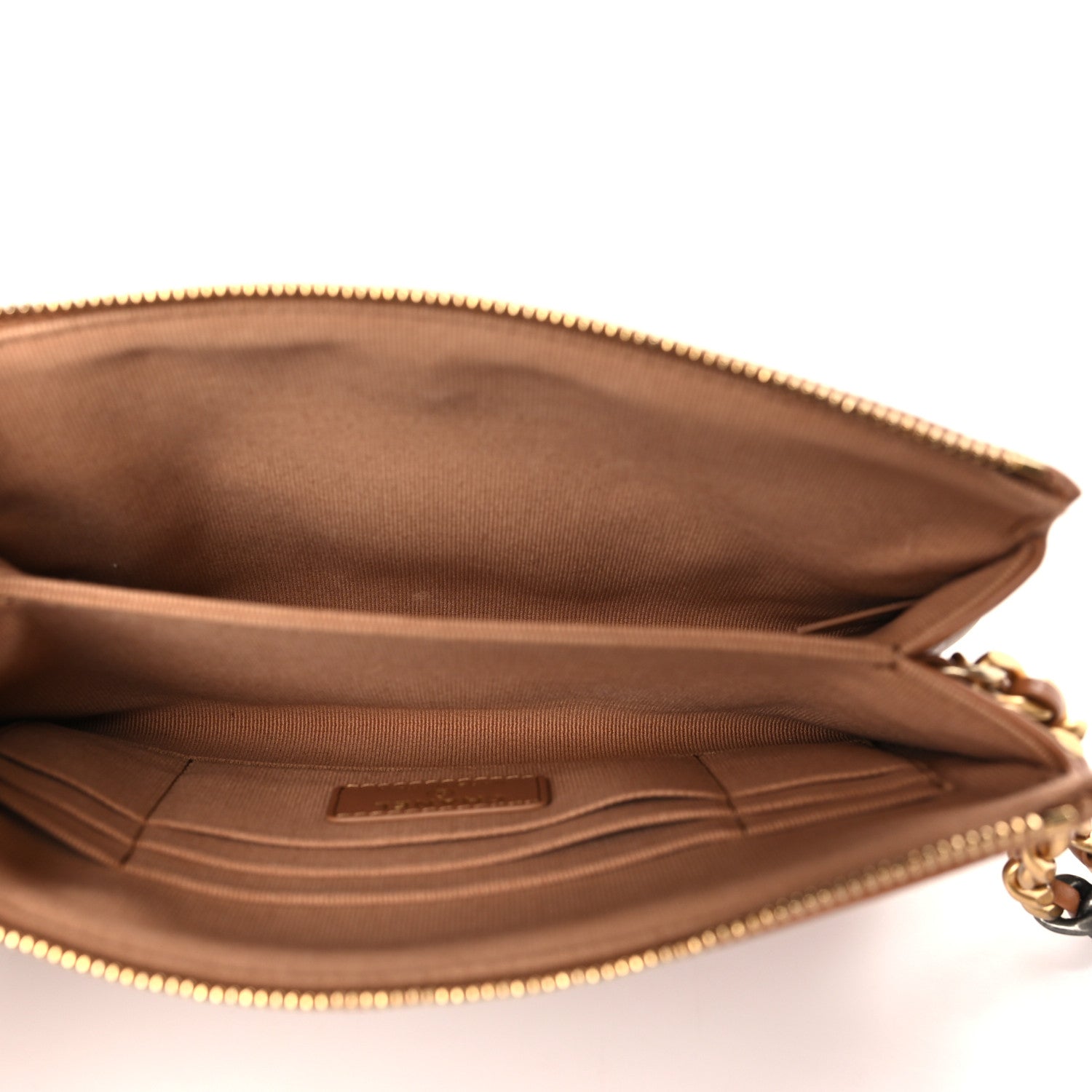 Chanel Shiny Goatskin Quilted Small Chanel 19 Pouch With Handle Brown 5 of 9