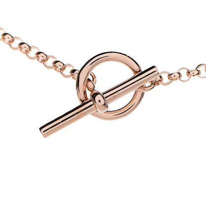 Hermes 18K Rose Gold Diamond Gambade Pendant Necklace 5 of 8