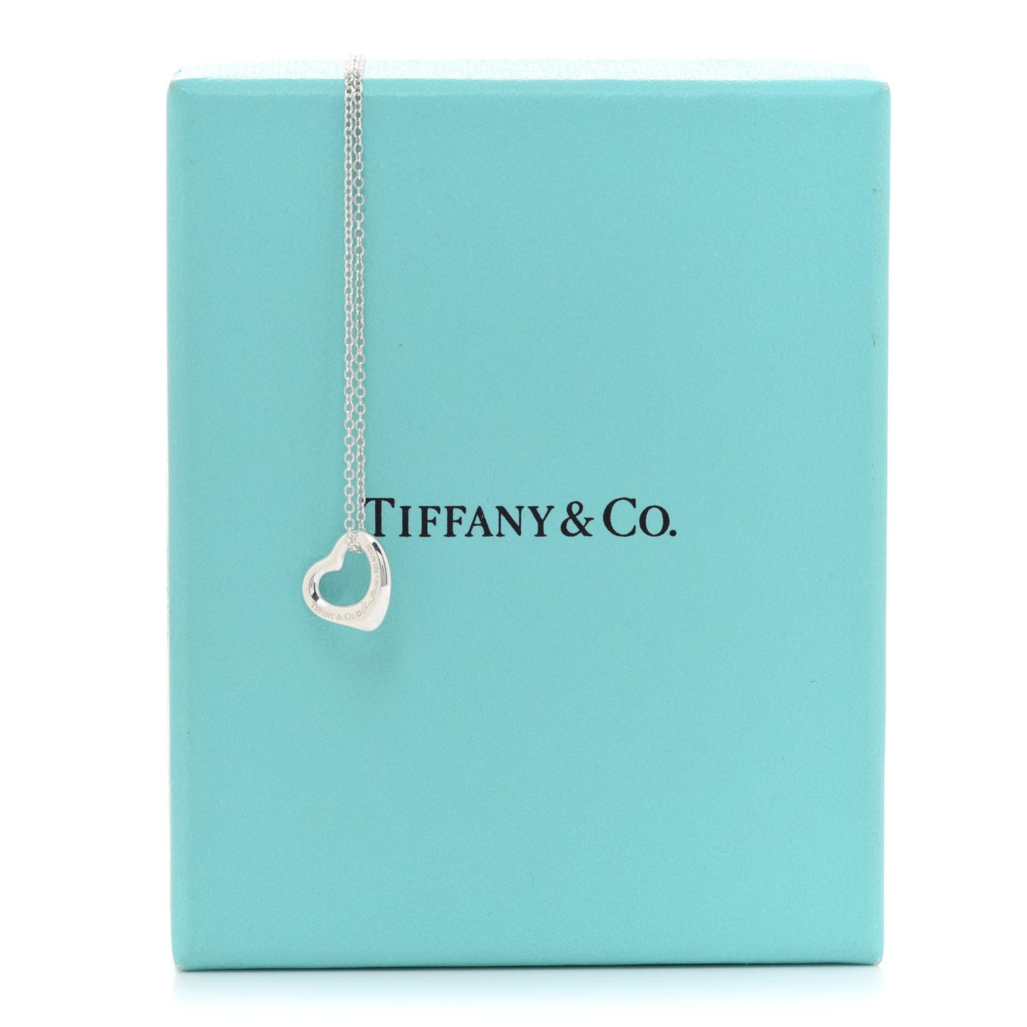 Sterling Silver 11mm Elsa Peretti Open Heart Pendant Necklace